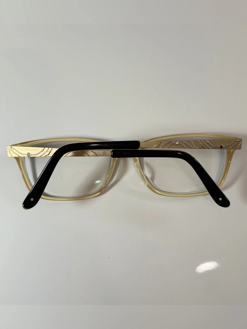Jill Stuart JS 320-2 Black Gold Floral Engraved Eyeglasses Frames 53-14-135